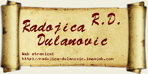 Radojica Dulanović vizit kartica